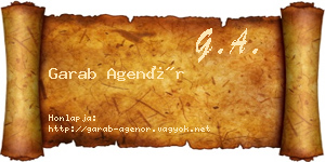 Garab Agenór névjegykártya